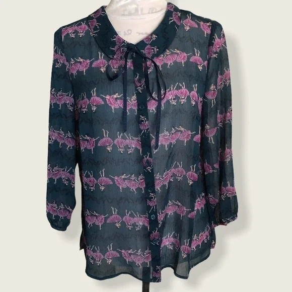 MODCLOTH NWOT Ballet Ballerina Blouse Medium - Picture 3 of 11